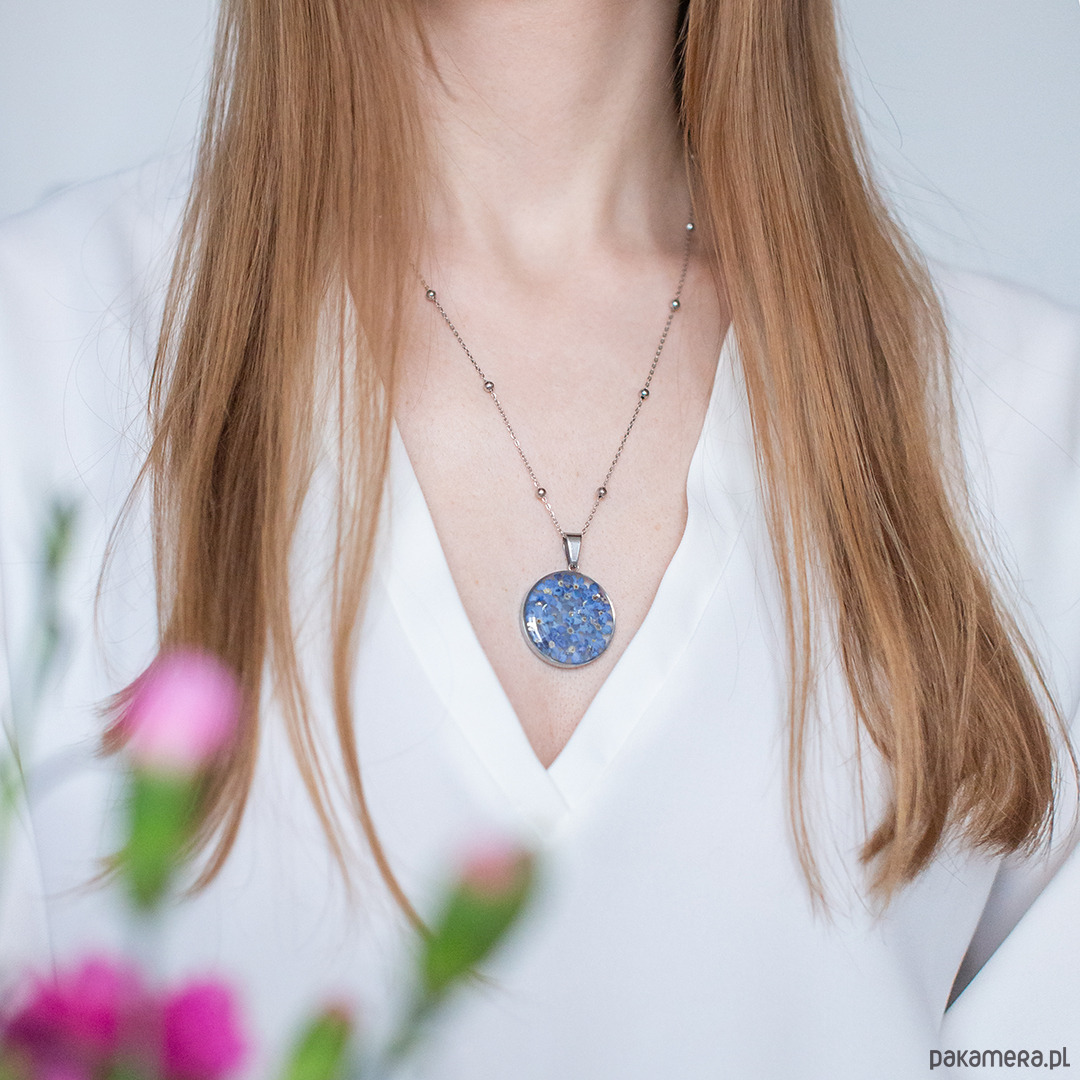 wisiory Wisiorek z niezapominajkami 4