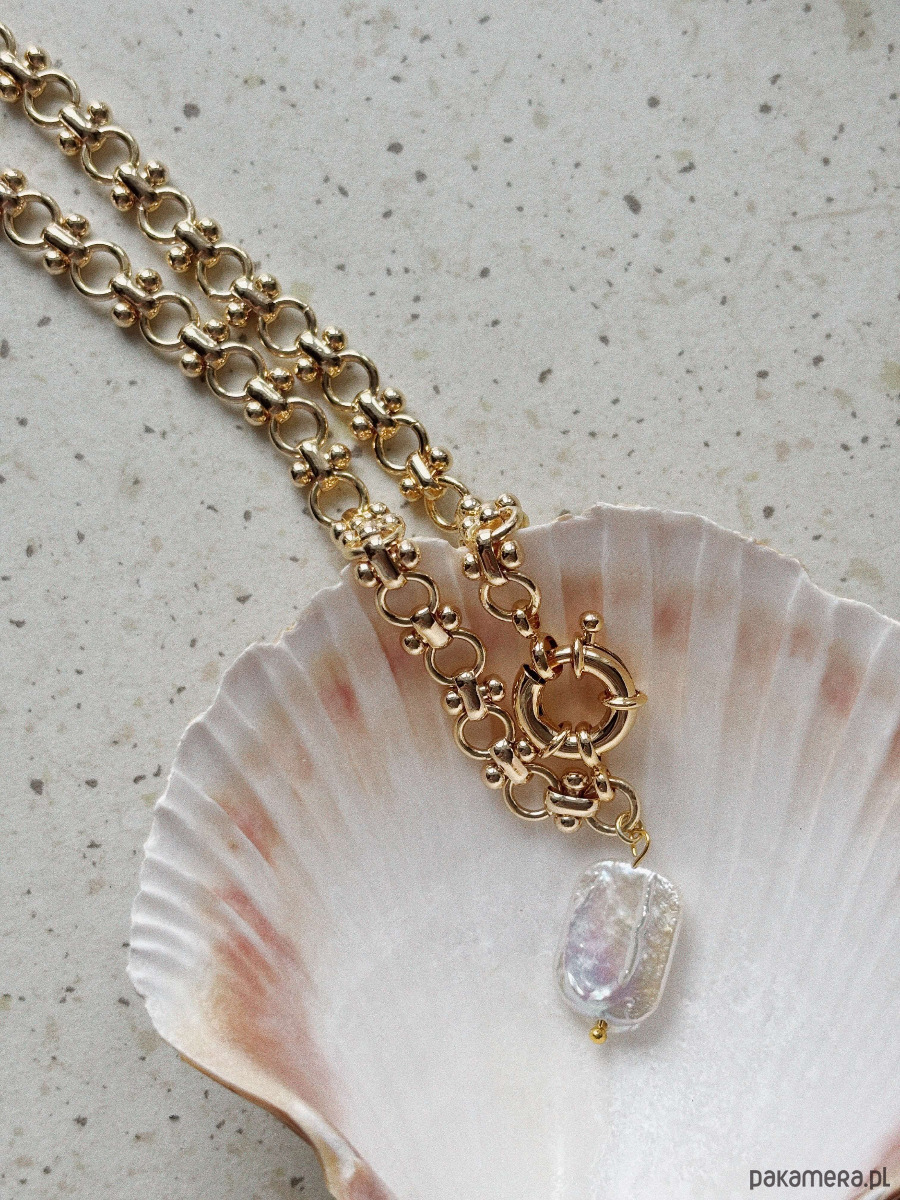 złote naszyjniki Naszyjnik z perłą 3