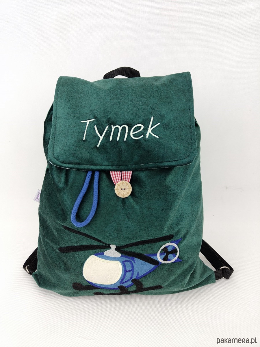 torebki, worki i plecaki dziecięce Prezent dla chłopca - plecak z helikopterem i imieniem 1