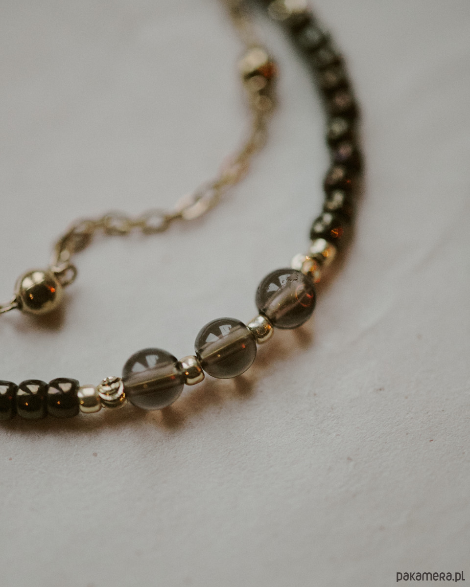 bransoletki z kamieni naturalnych Październikówka, bransoletka miesiąca z kwarcem dymnym 1