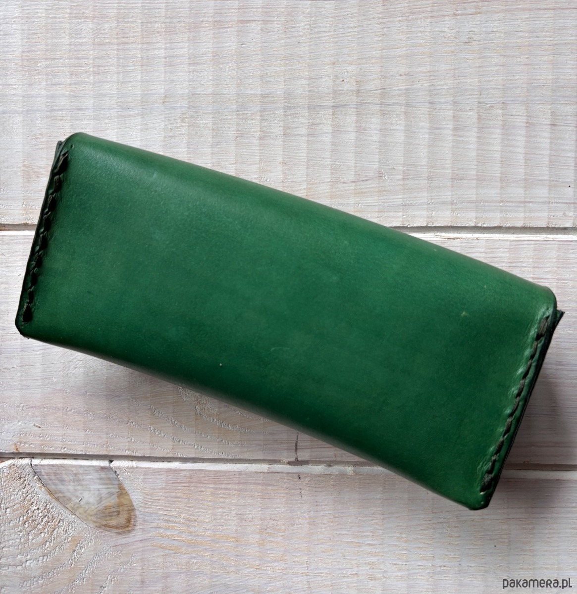 okulary damskie Etui na okulary ze skóry zielone 3