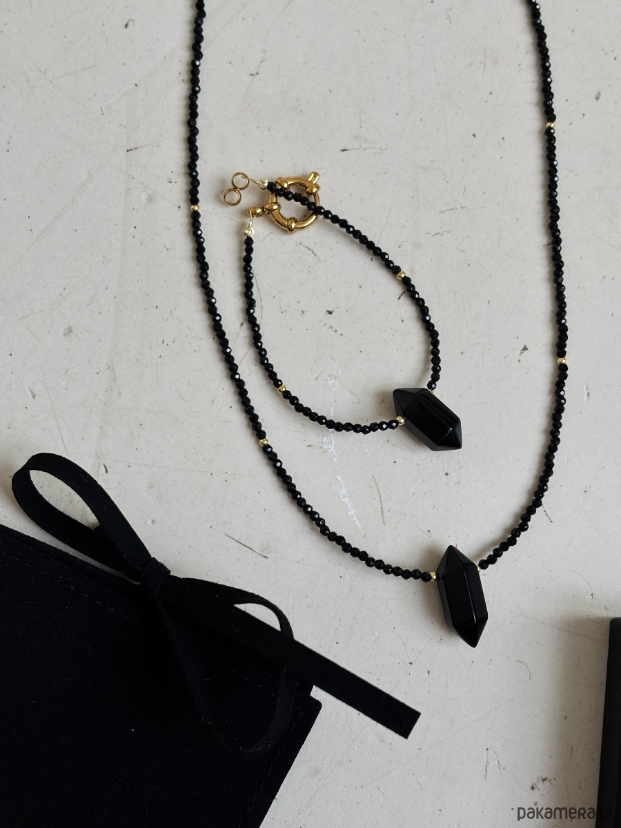 komplet biżuterii Komplet naszyjnik i bransoletka z onyksu 2