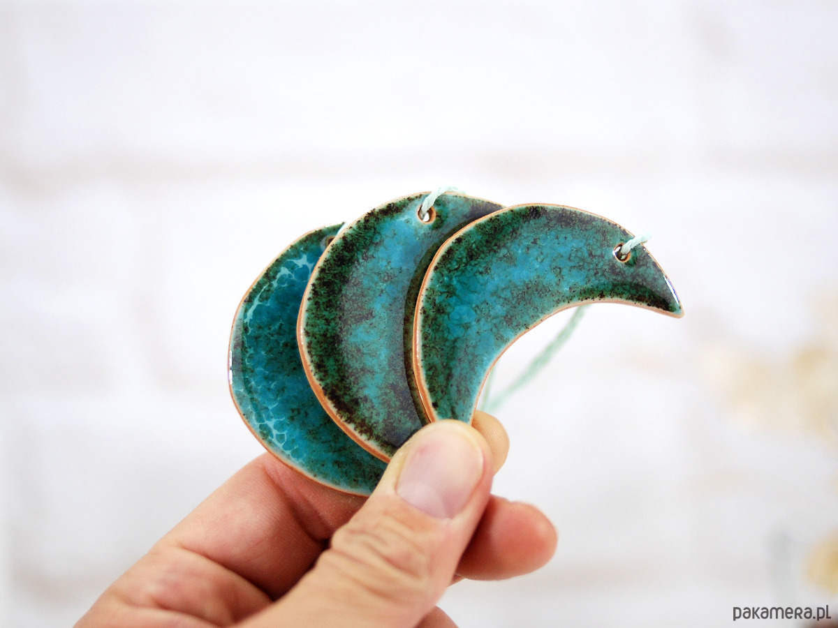 ozdoby choinkowe Turkusowe  księżyce - ozdoba choinkowe 4