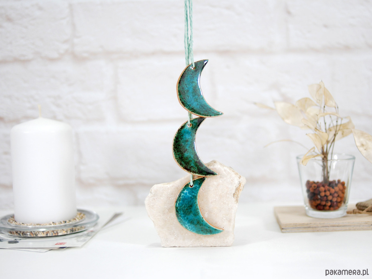 ozdoby choinkowe Turkusowe  księżyce - ozdoba choinkowe 6