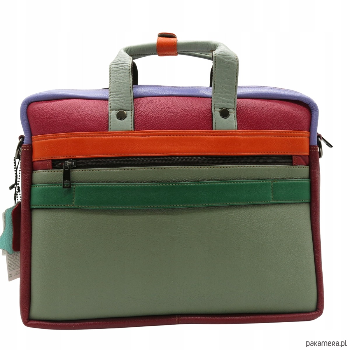 torby na ramię Aktówka torba na laptopa skórzana rączki regulowany pasek kieszenie OLIVKA 3