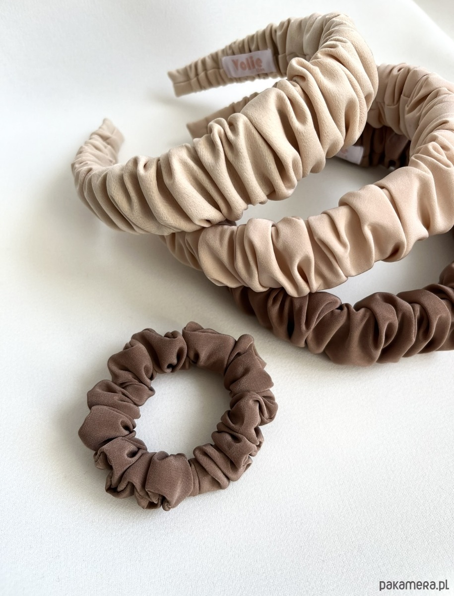 opaski do włosów Beżowa opaska marszczona Nua 2