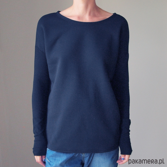 bluza bez kaptura damska Gruby Wąski rękaw Szary 3