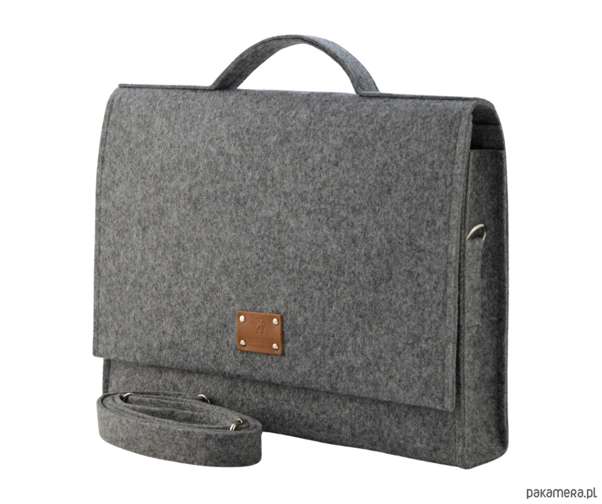 torby na ramię Duża Torba Na Laptopa 15'6" - teczka szara 1