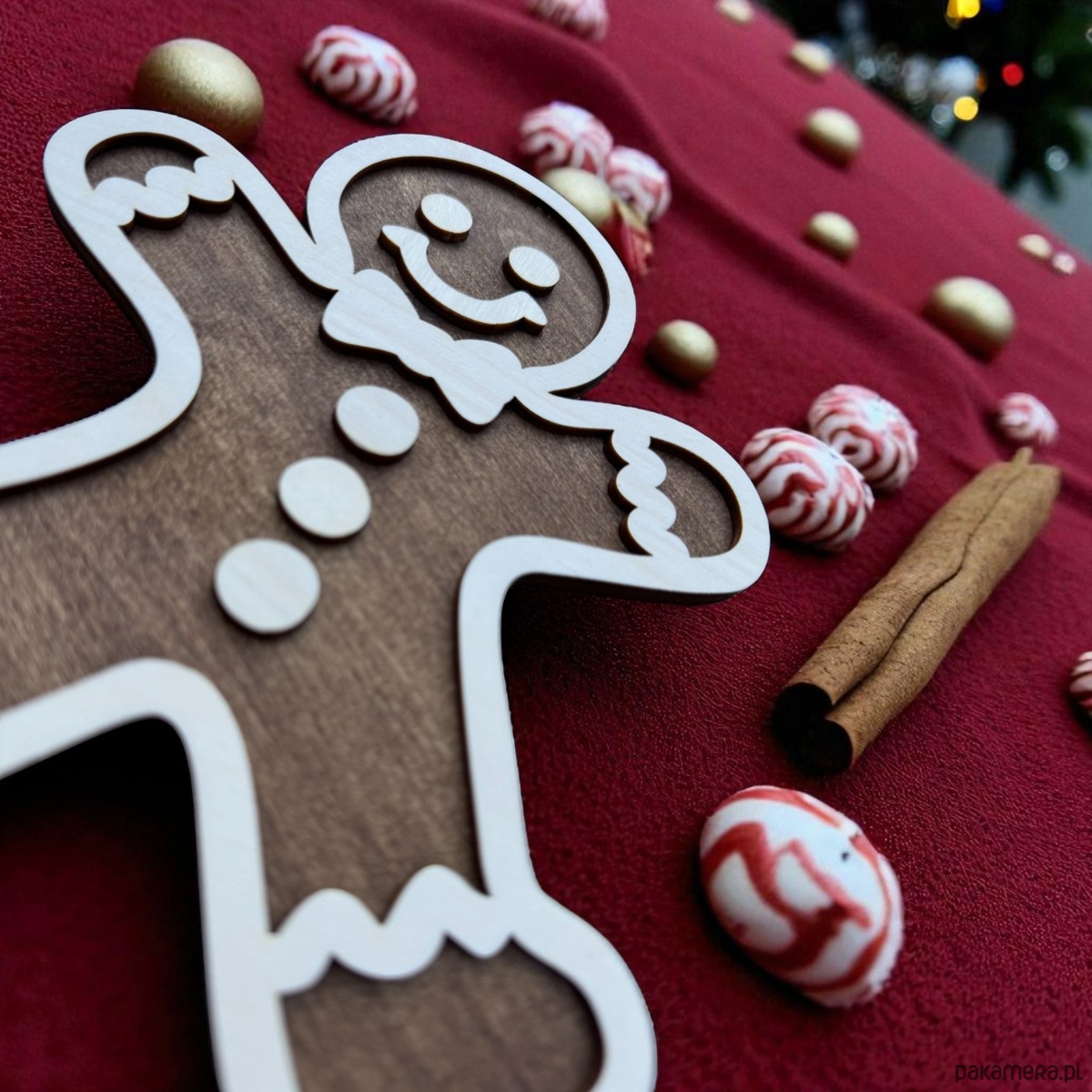 dekoracje świąteczne Piernikowy Ludzik rekwizyt do zdjęć ozdoba na Święta Bożego Narodzenia 1