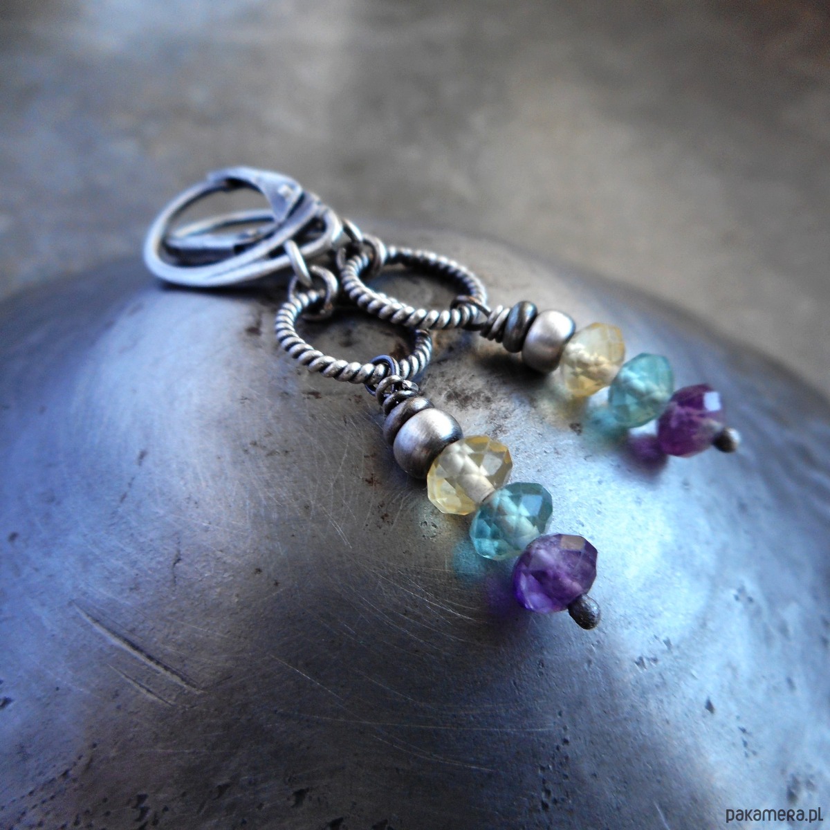 kolczyki srebrne Fluoryty srebro 925 1