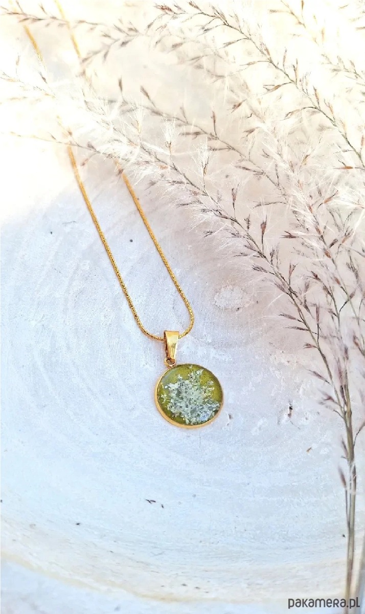 złote naszyjniki Naszyjnik z kwiatami dzikiej marchwi 1