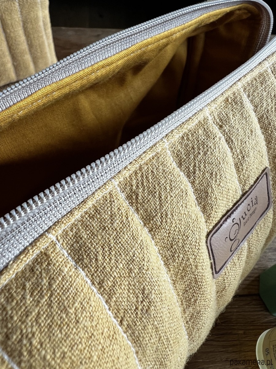 piórniki Piórnik lniany - musztarda 1