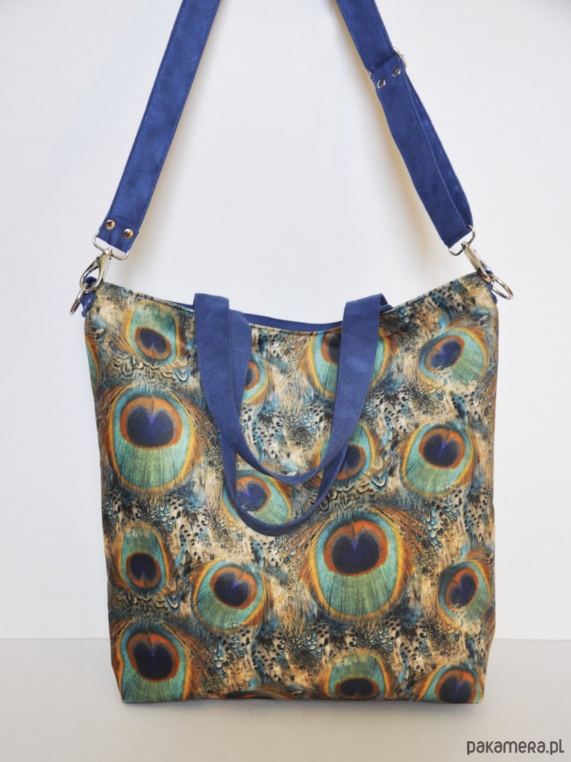 torby na ramię Torba hobo XXL - print pawie pióra 2