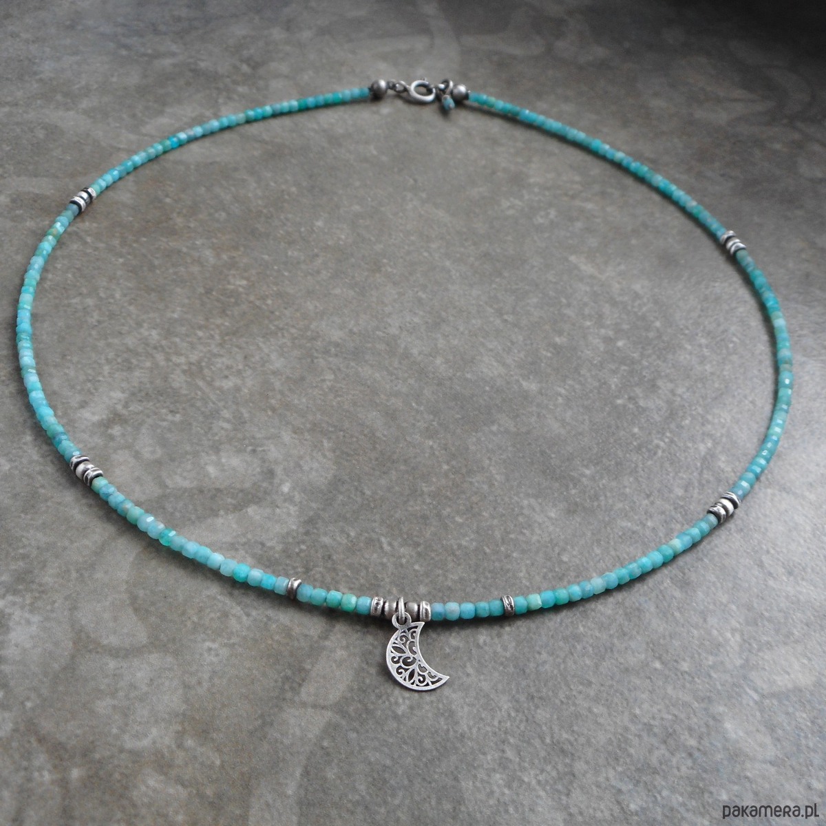 złote naszyjniki Amazonity srebro 925 2