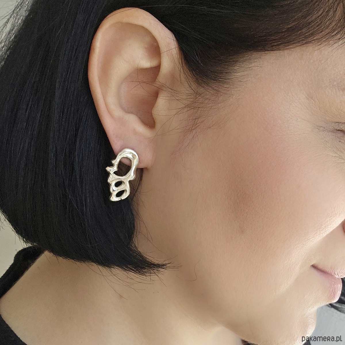 kolczyki srebrne Ażurowe organiczne kolczyki srebrne  SMUGI 2