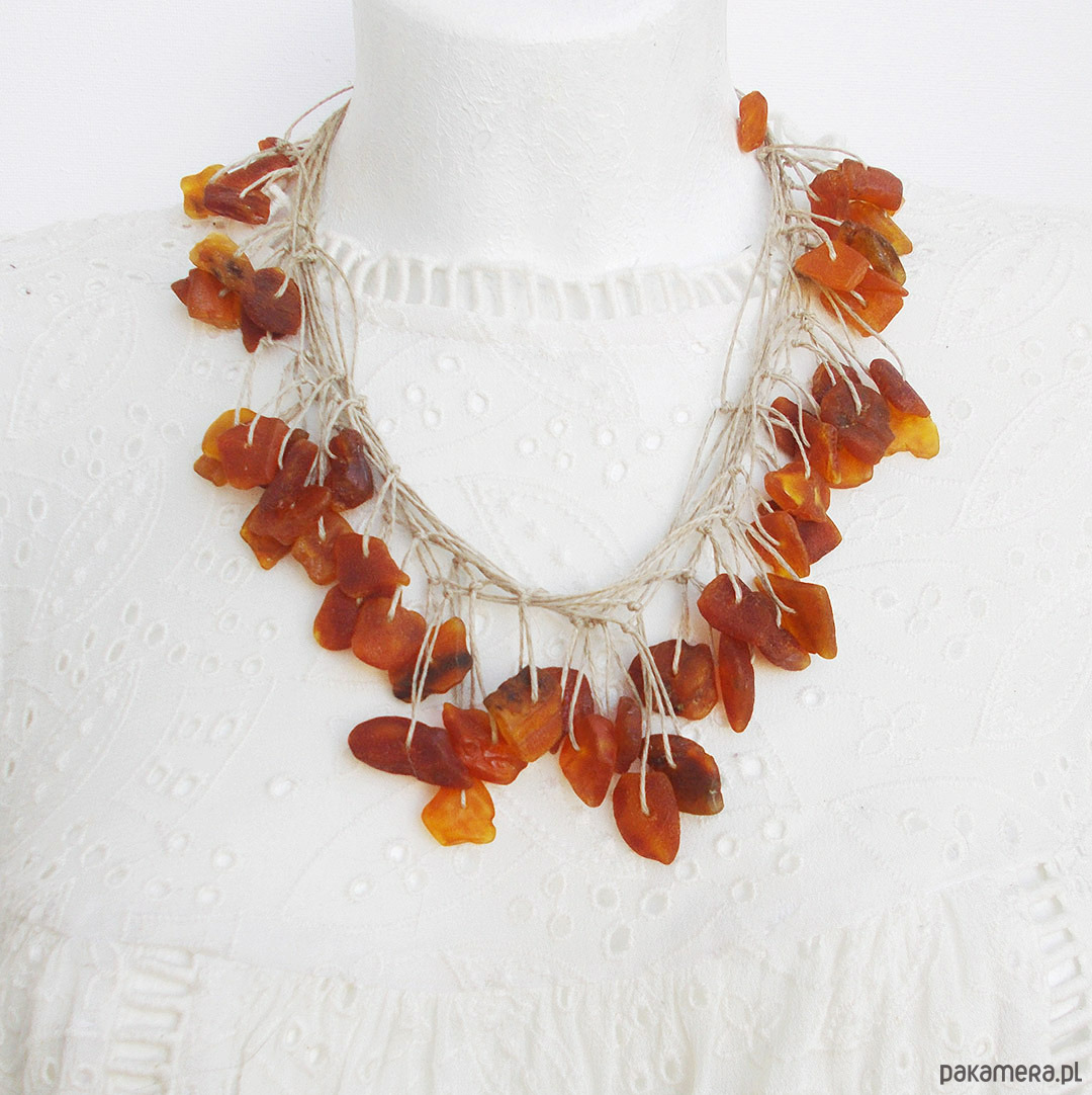 kolie Bałtycki bursztyn surowy naszyjnik unikat 6