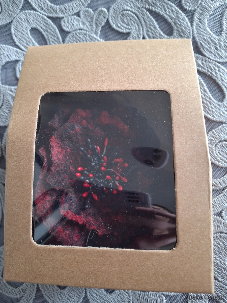 broszki Broszka filcowana Kwiat bordowy 4