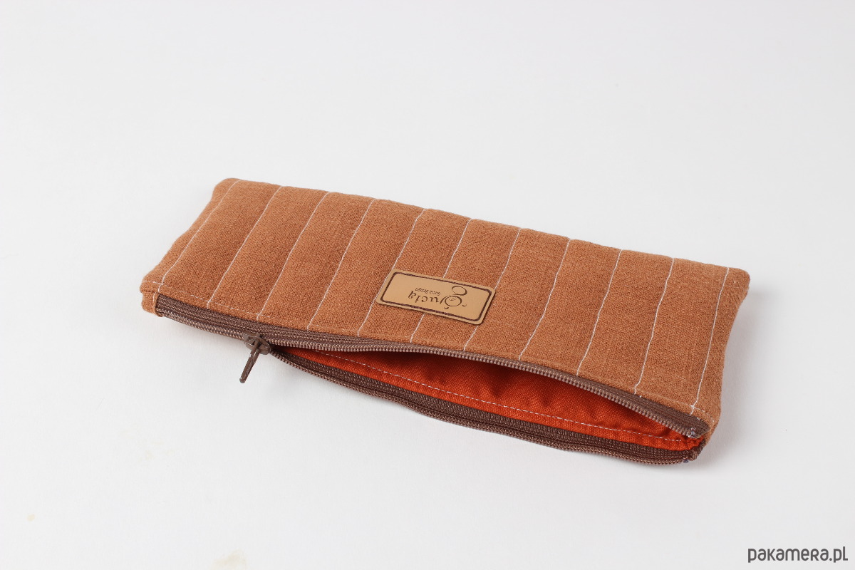 piórniki Piórnik lniany rudy  / mini kosmetyczka 2