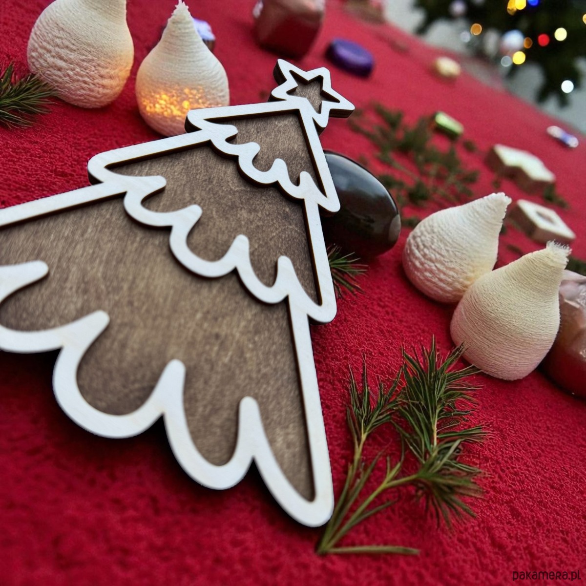 dekoracje świąteczne Piernikowa Choinka rekwizyt do zdjęć ozdoba na Święta Bożego Narodzenia 1