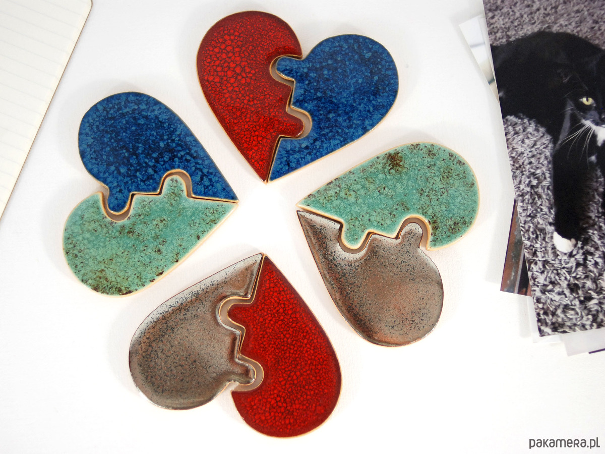 magnesy Ceramiczny magnes serce - prezent dla pary 5