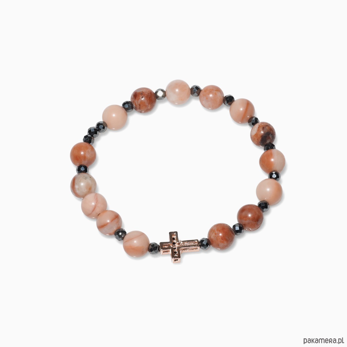 bransoletki z kamieni naturalnych Unikatowy Różaniec z Kamieni Naturalnych Jadeit i Hematyt 5