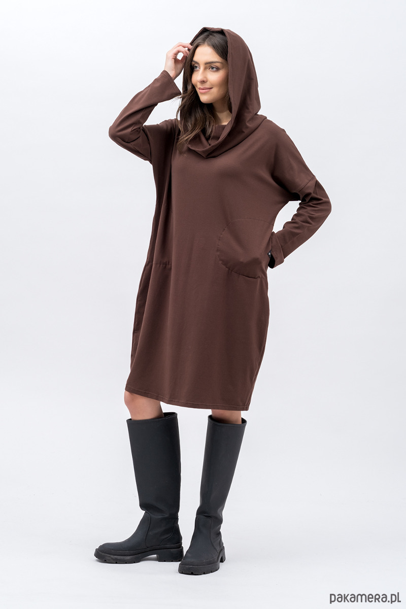 sukienki midi damskie Sukienka ,,NANA" czekolada 5