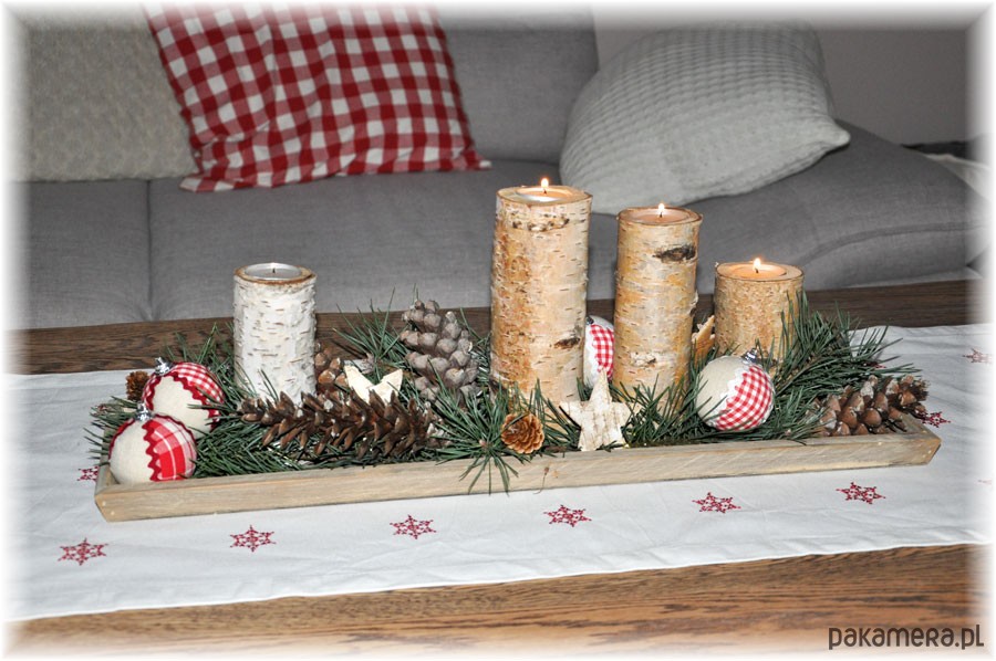 świeczniki i świece Brzozowe świeczniki-pieńki 3szt 8