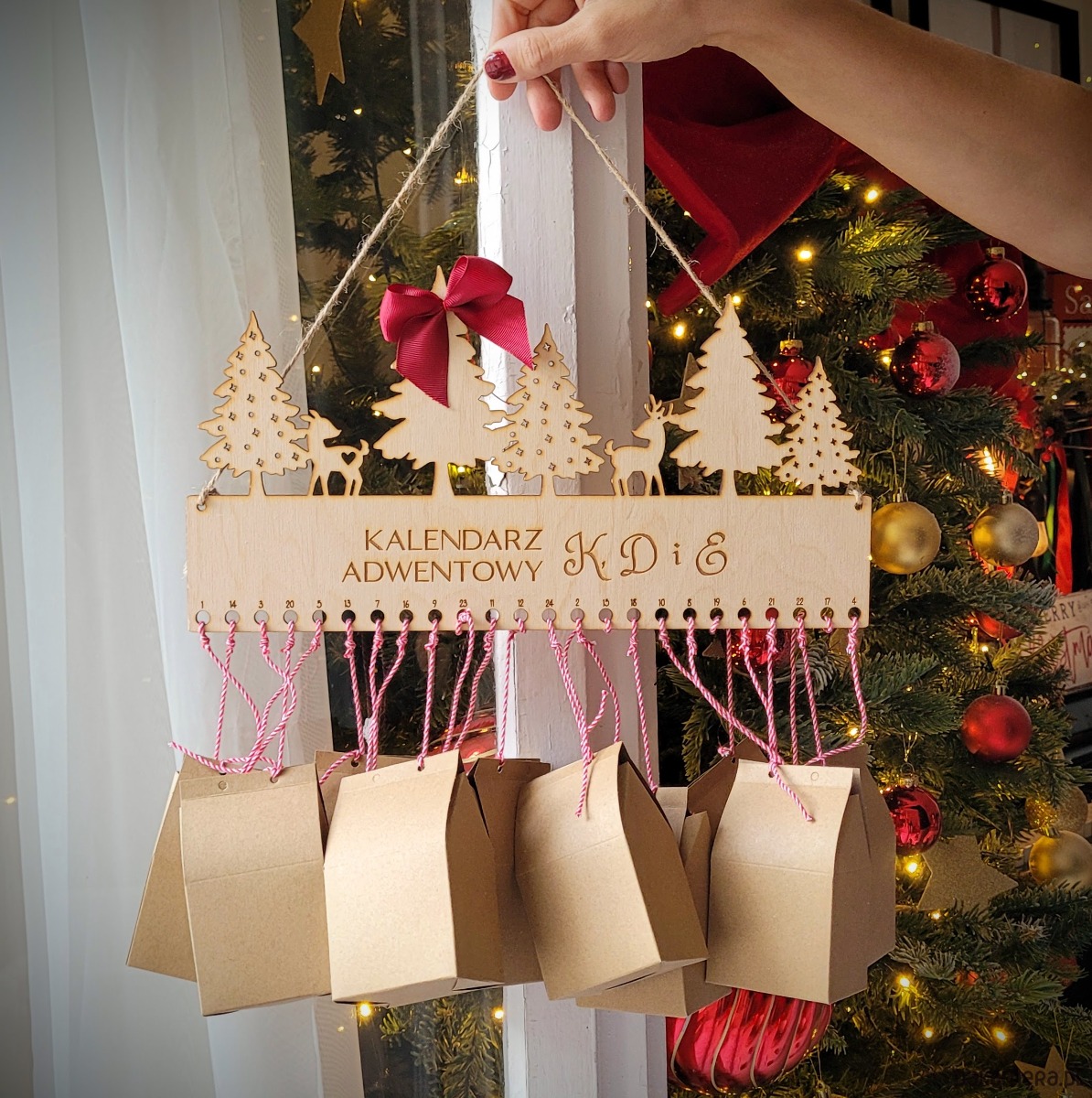 dekoracje świąteczne Personalizowany Kalendarz Adwentowy Choinki 1