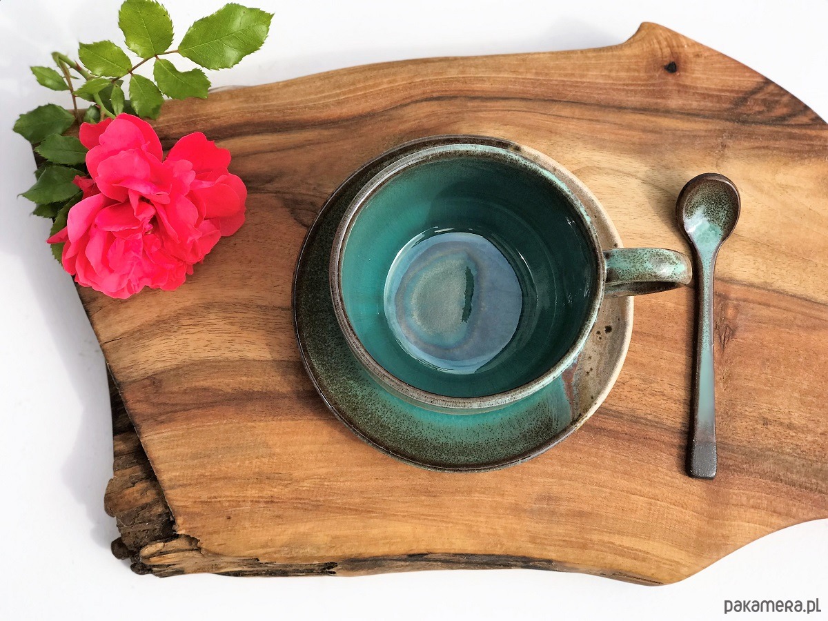 filiżanki Kubek ceramiczny  Duża filiżanka ze spodkiem 4