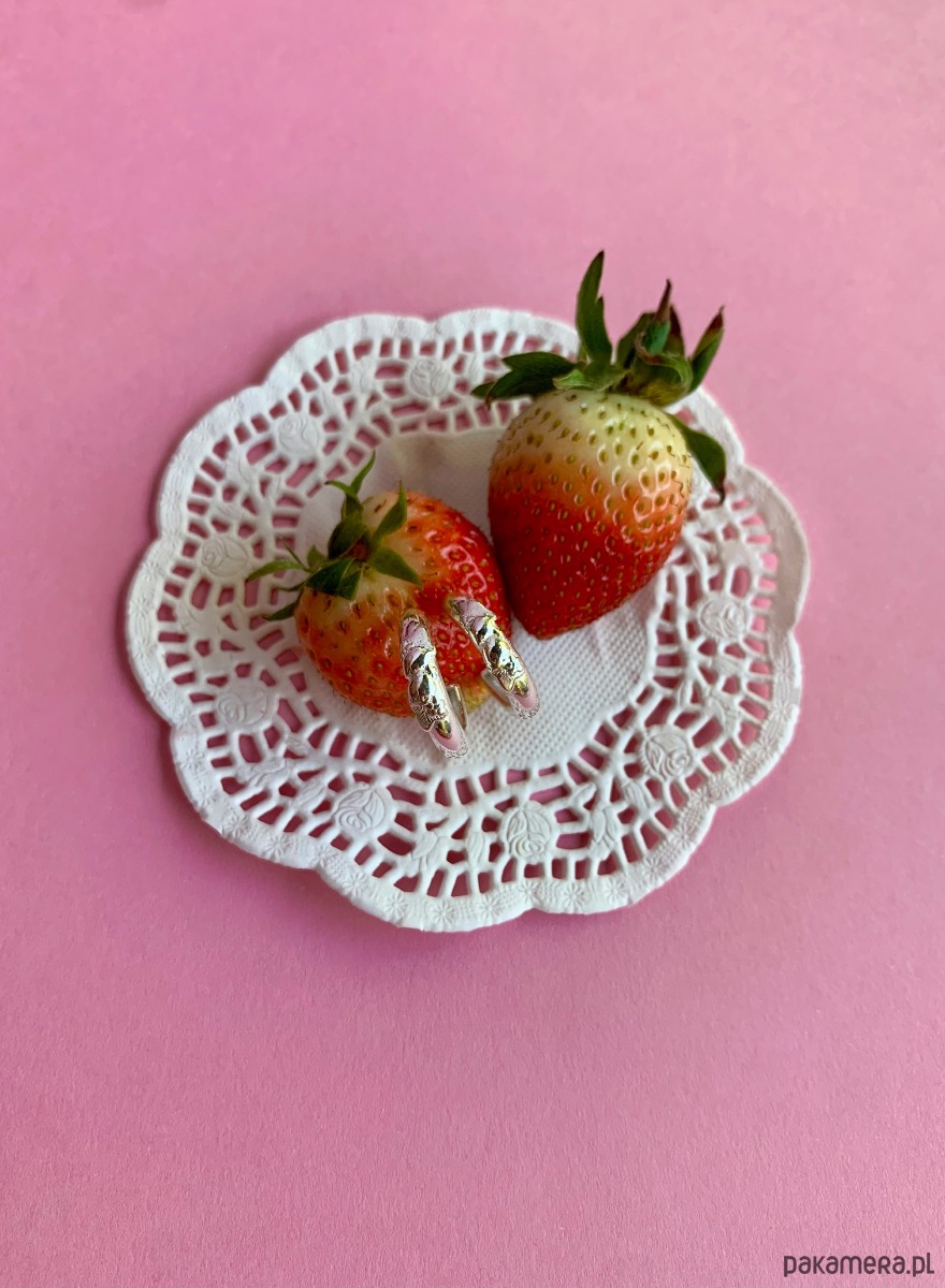 kolczyki srebrne Wyprzedaż wzoru -25% Truskawka Fragole- kolczyki srebrne- Strawberries & Che... 2