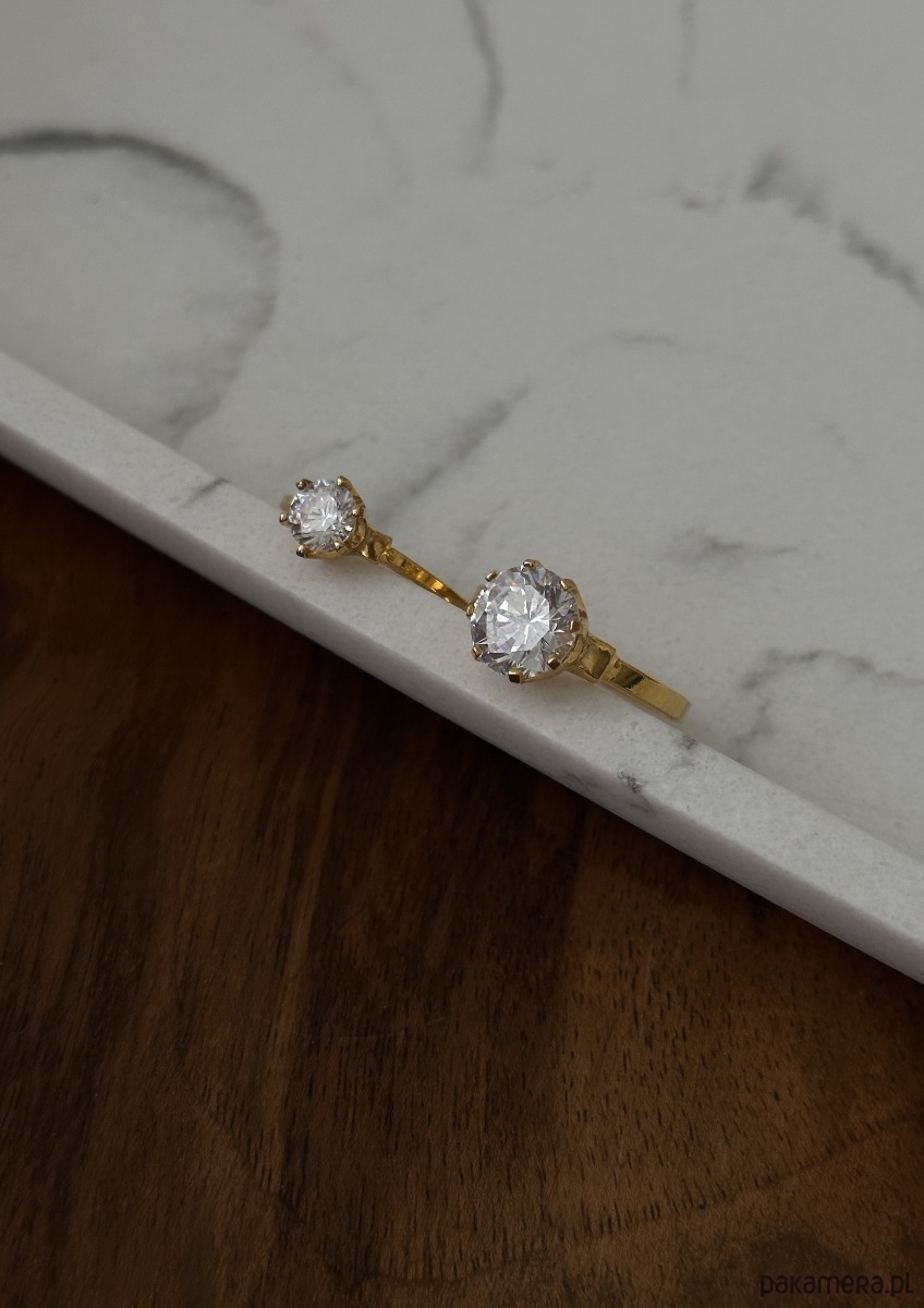 pierścionki złote Pierścionek z różowego złota z małą cyrkonią 4