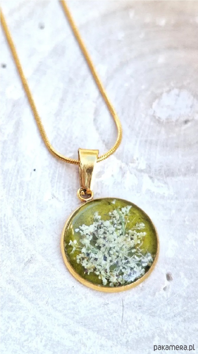 komplet biżuterii Komplet biżuterii z kwiatami dzikiej marchwi 2