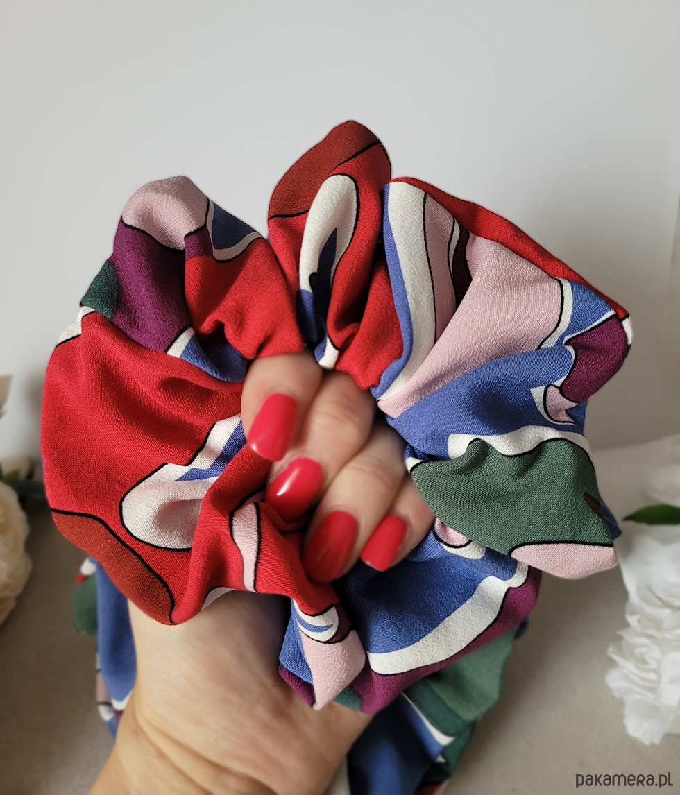 gumki do włosów Gumka Maxi Scrunchie Retro jeans 1