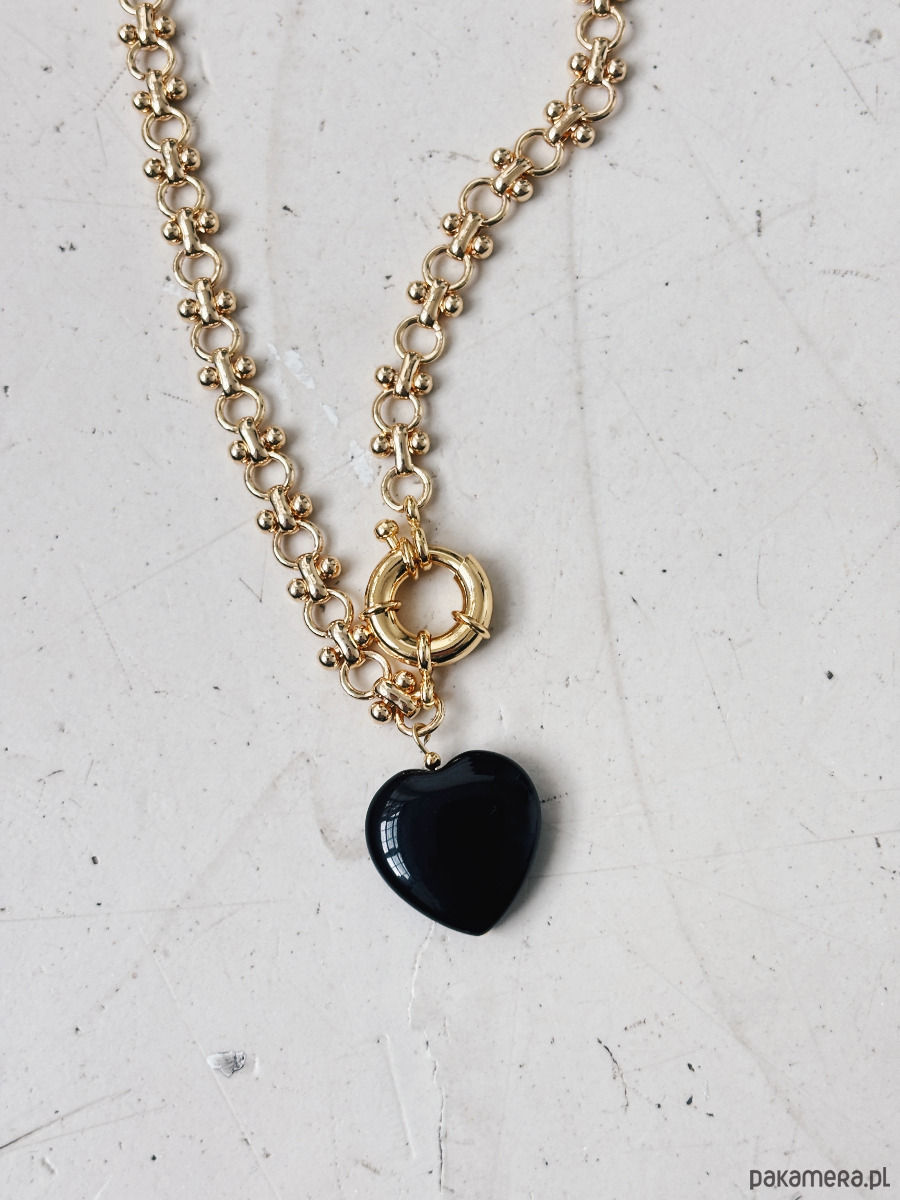 złote naszyjniki Naszyjnik łańcuszek Agat Czarny 2