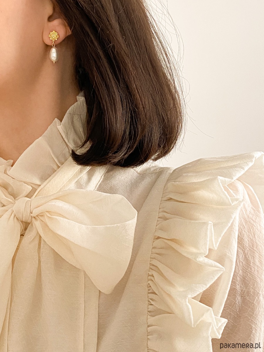 kolczyki pozłacane Kolczyki z różowego złota z naturalnymi perłami 1