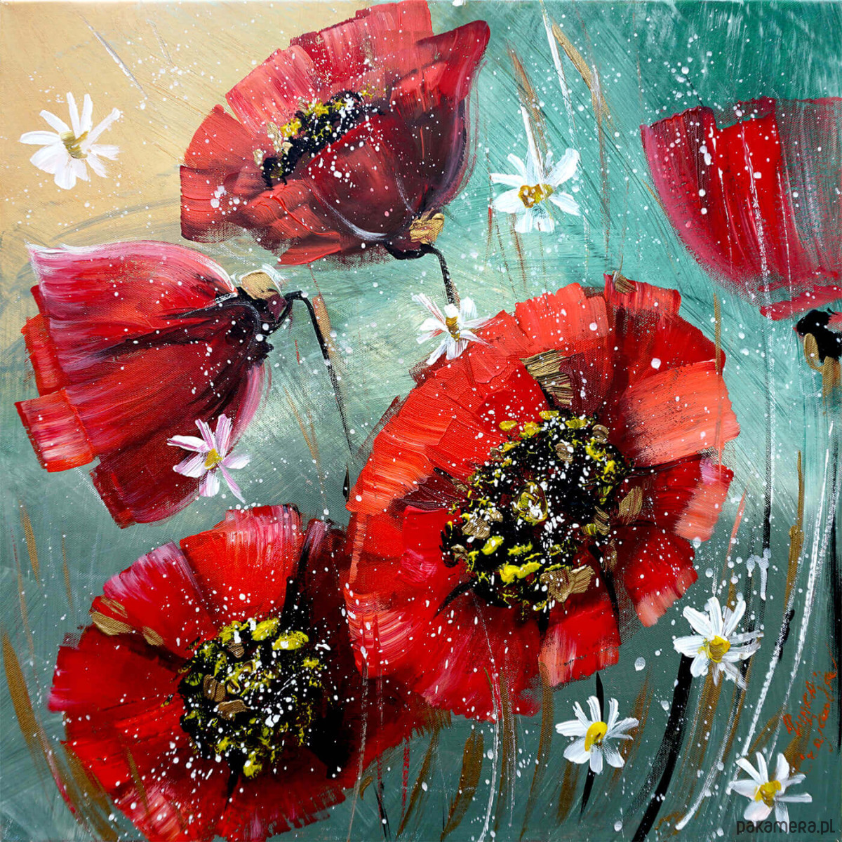 skrzynki, kufry i pudła Szkatułka. Maki 1. 1