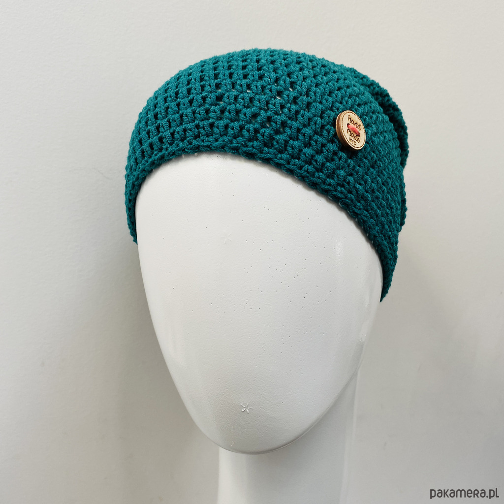 czapki damskie Czapka całoroczna przejściowa cienka bawełna s/m unisex szmaragd 2