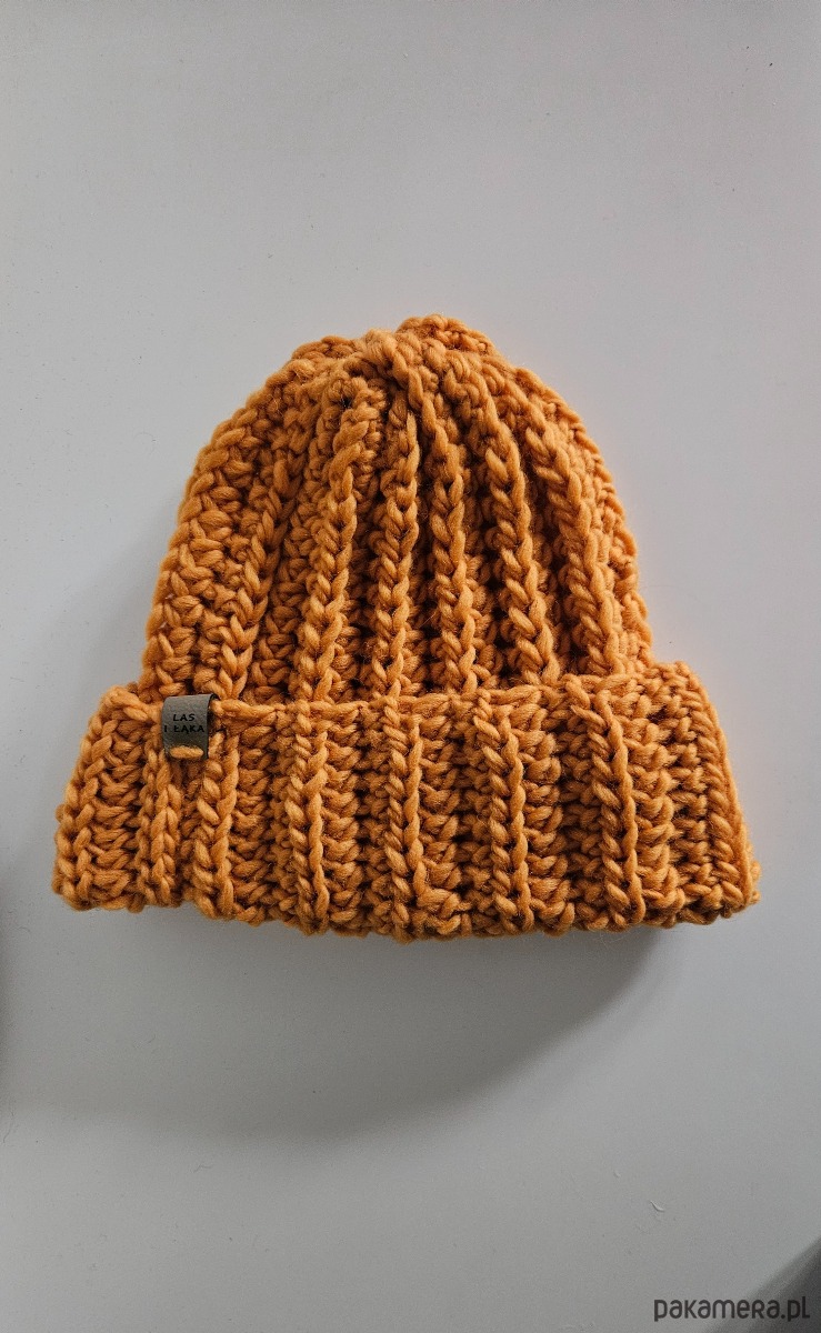 czapki damskie Mandarynkowa Czapka wełniana 1