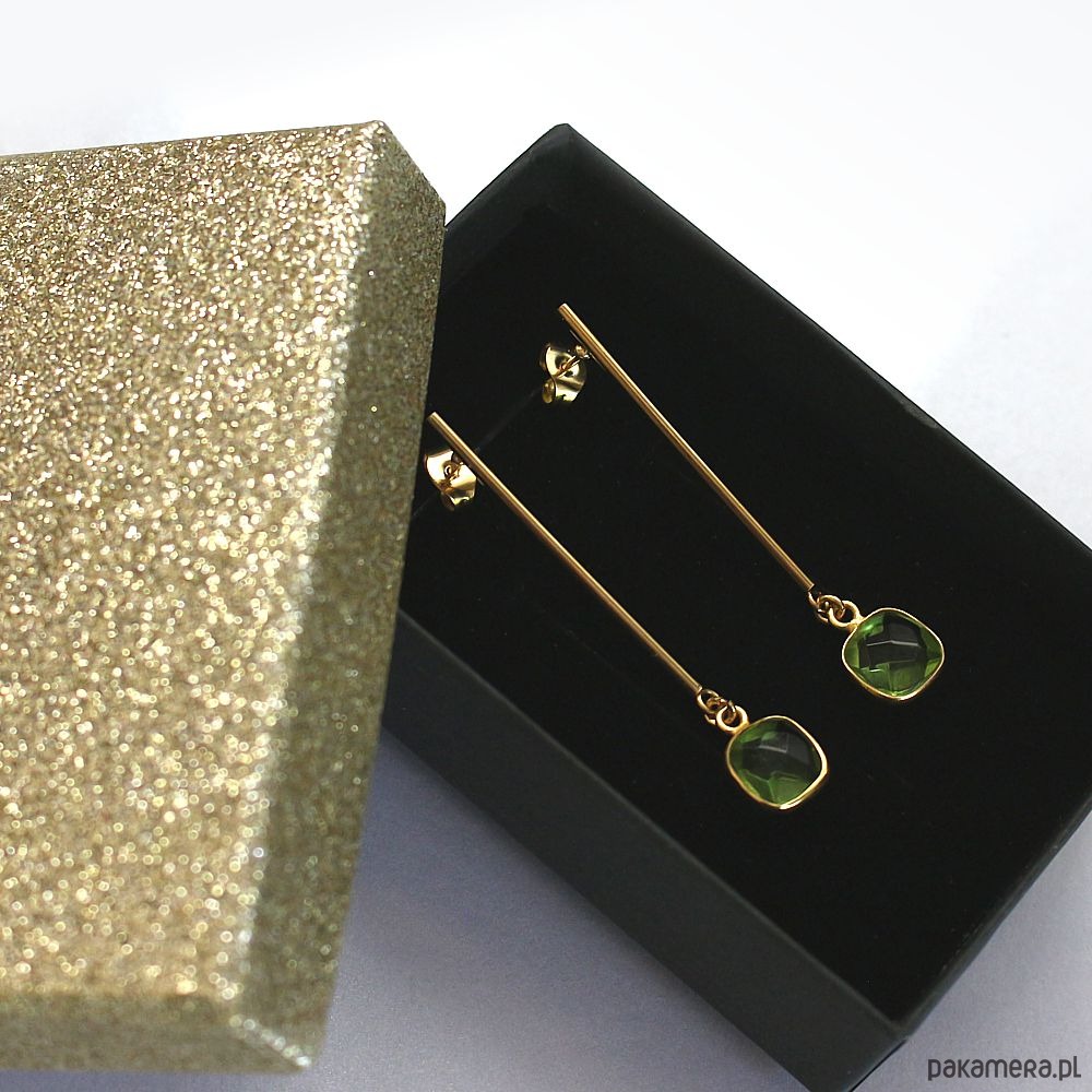 kolczyki pozłacane Eleganckie kolczyki pozłacane Peridot 1