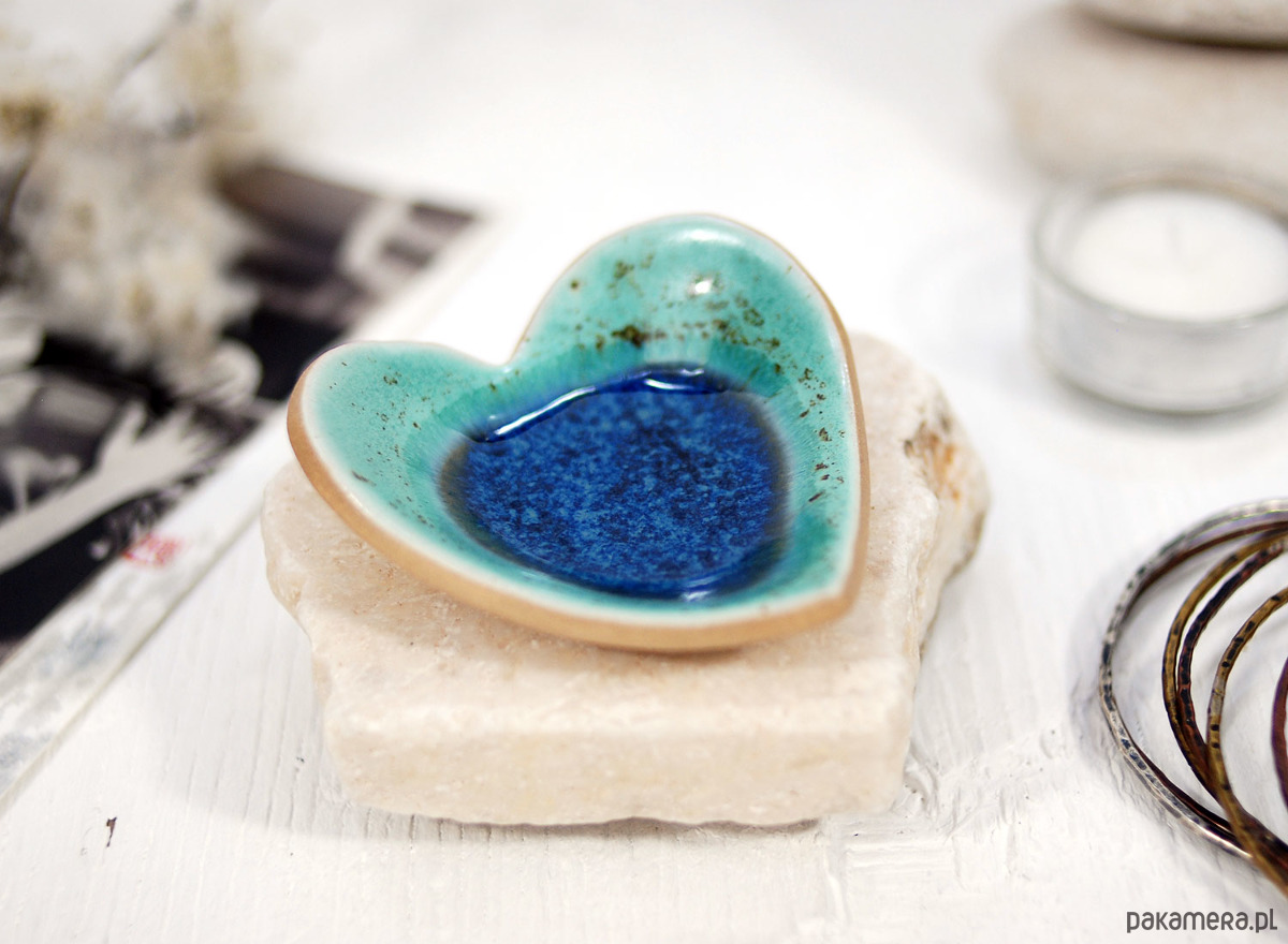 pojemniki na biżuterię Ceramiczna miseczka na obrączki, biżuterię - laguna 1