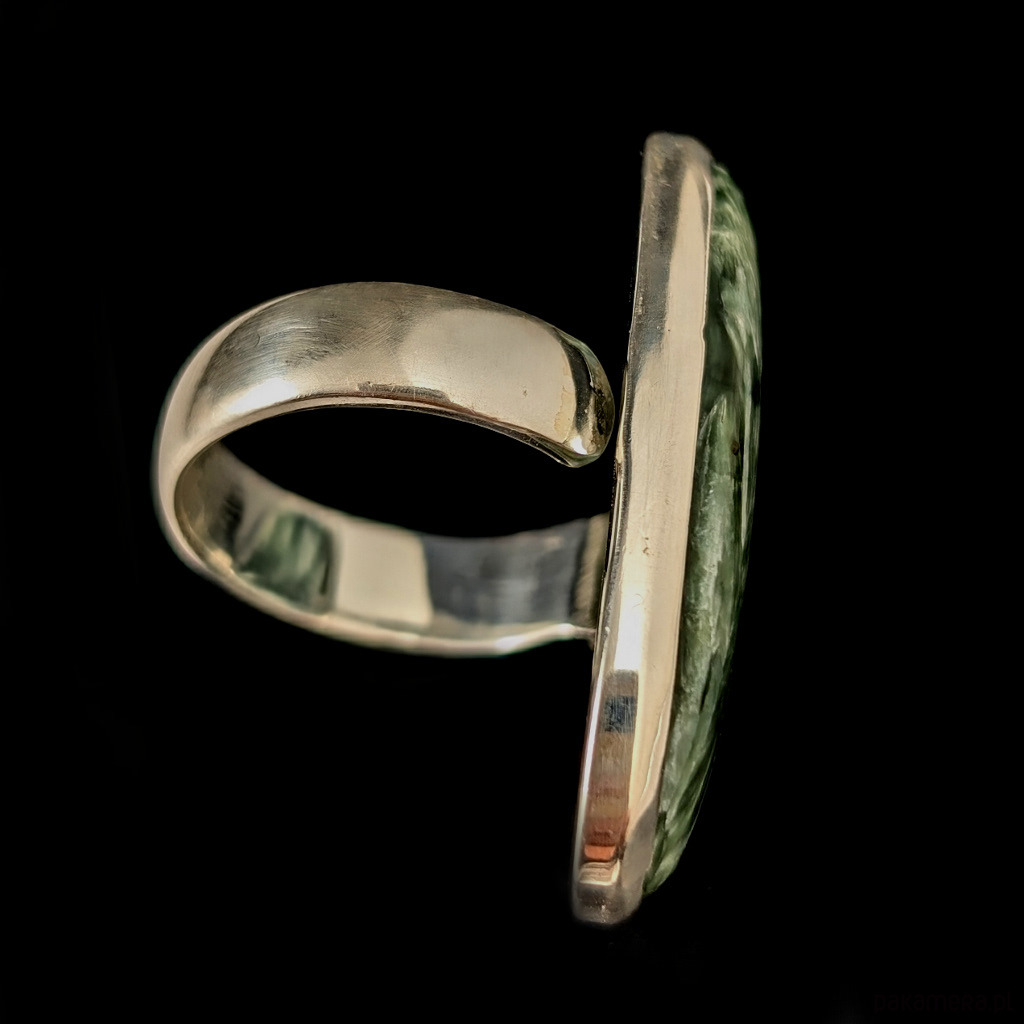 pierścionki srebrne Pierścionek Serafinit leśne szepty 2