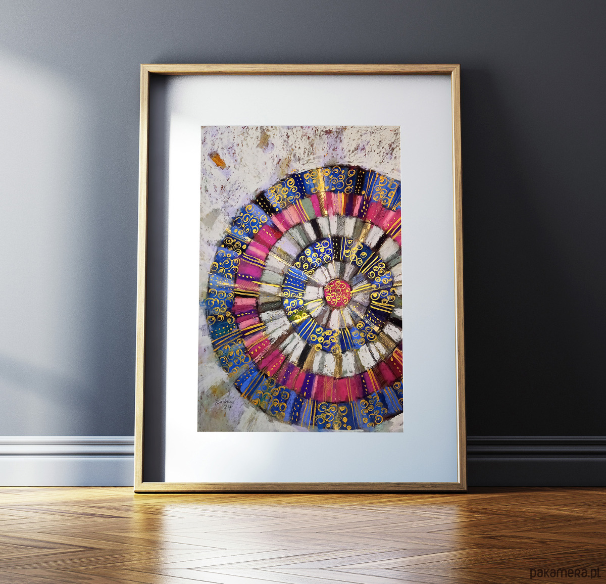 grafiki i ilustracje Mandala granatowa - plakat B2 1