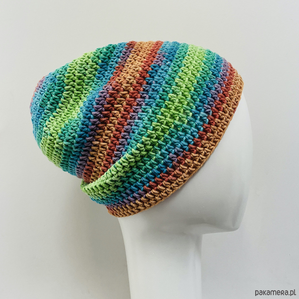czapki damskie Kolorowa czapka całoroczna przejściowa cienka all season S/M 3