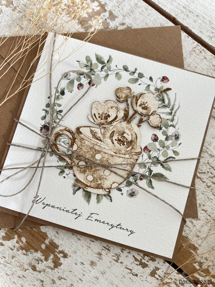 kartki scrapbooking Podziękowanie za współpracę - Kartka ręcznie robiona z okazji emerytury 2