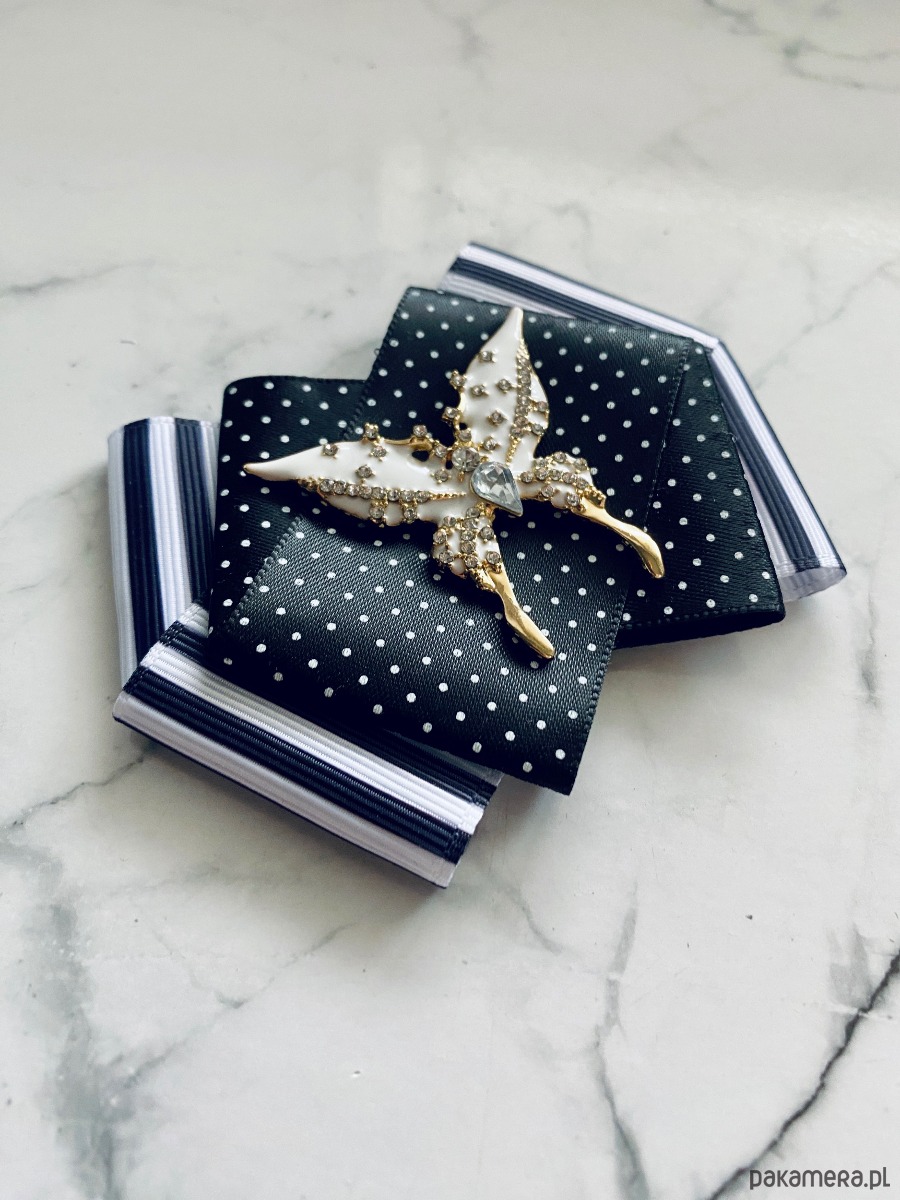 broszki Brosza Black & White z cudownym Motylem  NEW 2