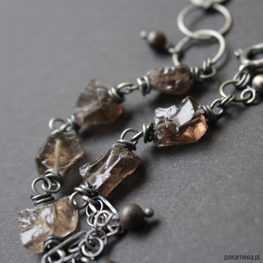 bransoletki z kamieni naturalnych Unikatowa bransoletka z kwarcem dymnym 4