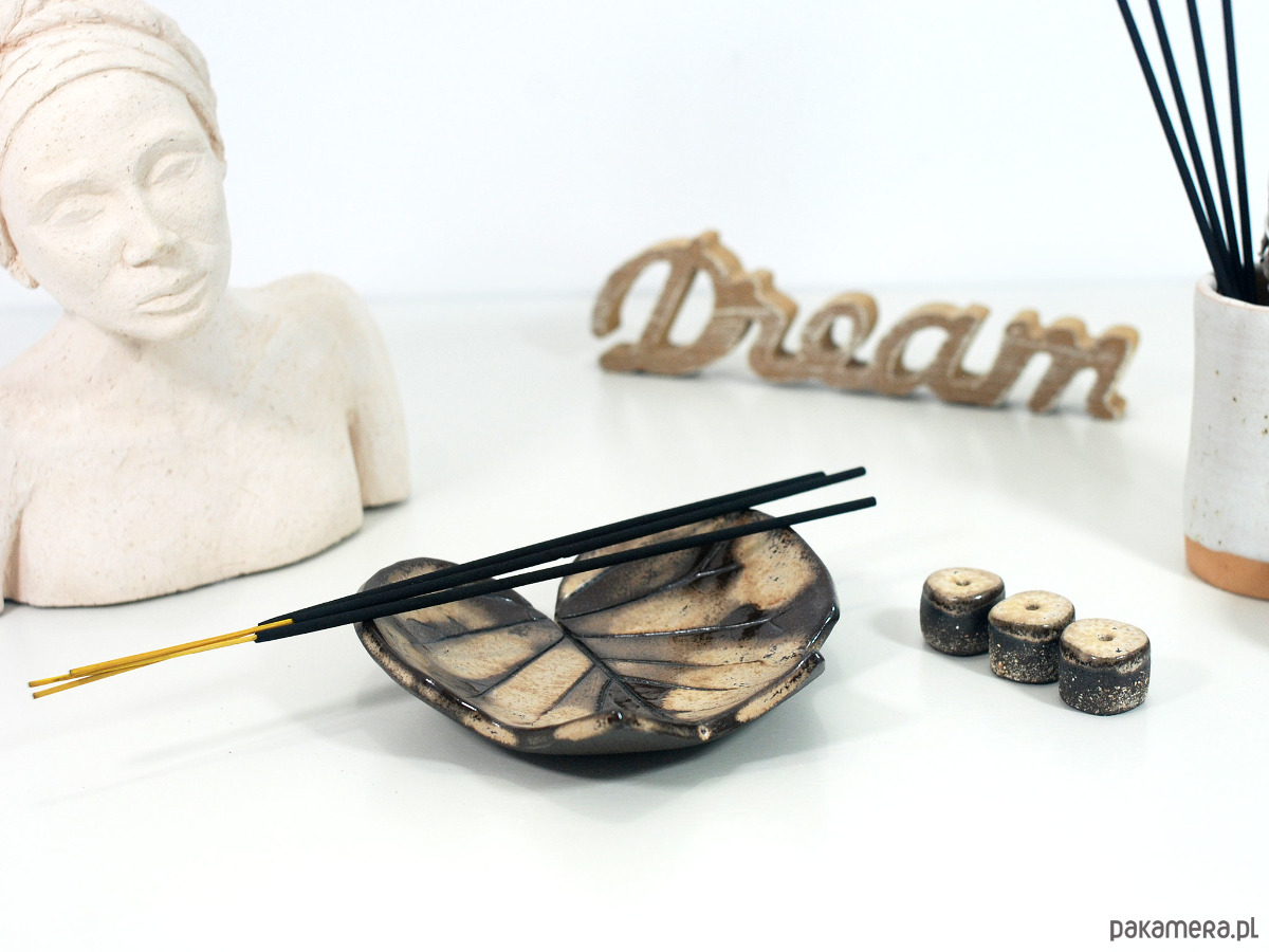 Podstawki pod kadzidełka Miseczka liść -  na kadzidło, palo santo, biżuterię, drobiazgi 1