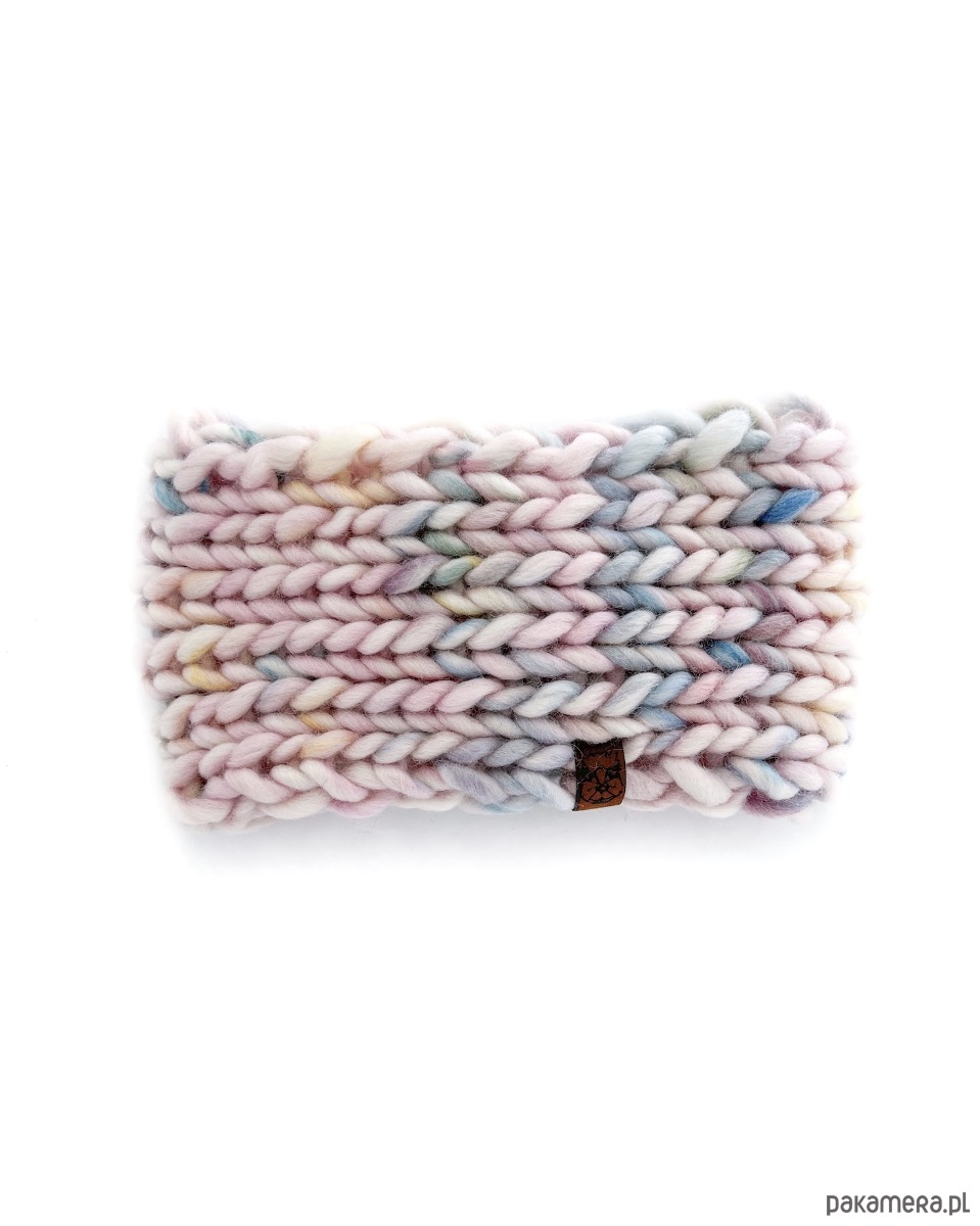 opaski do włosów Kolorowa opaska turban z grubej wełny pastelowa 2