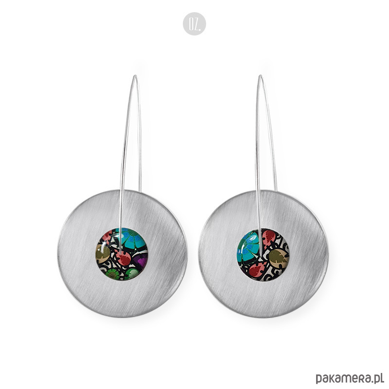 kolczyki srebrne Kolczyki srebrne CIRCLES New Folk - długie lekkie etno 1