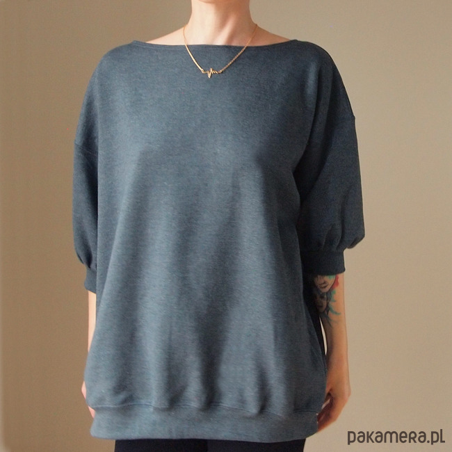 bluza bez kaptura damska Wielka Dwustronna Bluza Bomba Ciemnoszara 2